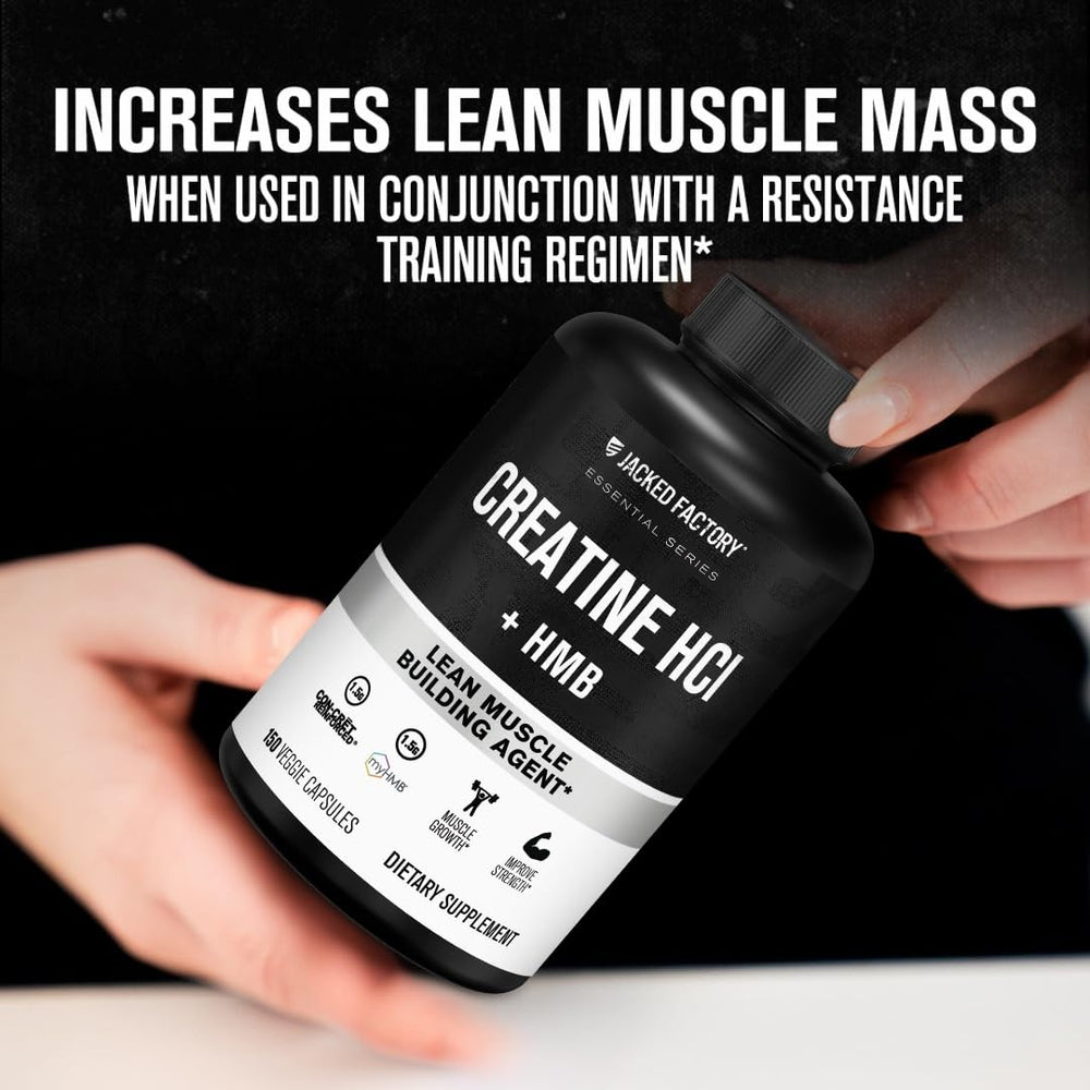 Jacked Factory Creatine HCL HMB capsules packaging on shelf