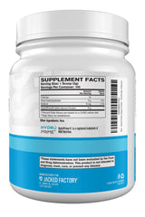 Jacked Factory Glycerol Pump Powder jar beside other supplements.