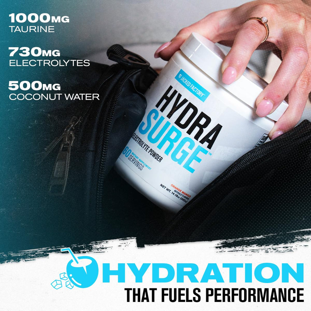 Jacked Factory HYDRASURGE key electrolytes and minerals support balanced hydration.
