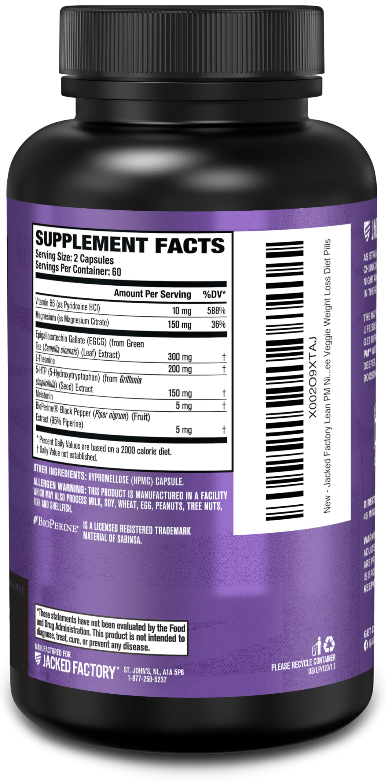 Jacked Factory Lean PM cgmp facility icon emphasizes quality and purity