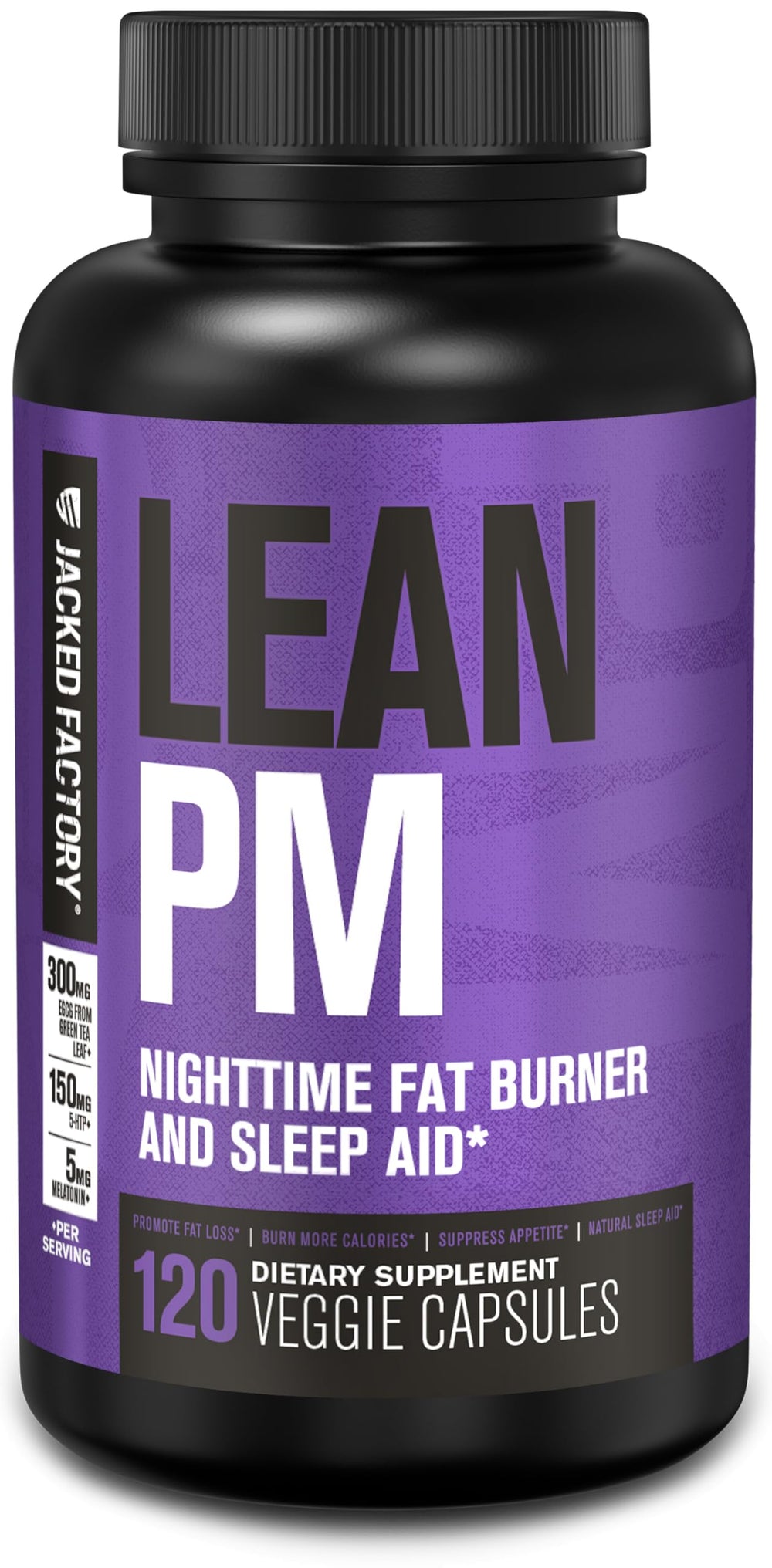Jacked Factory Lean PM night bottle supports restful sleep and fat metabolism
