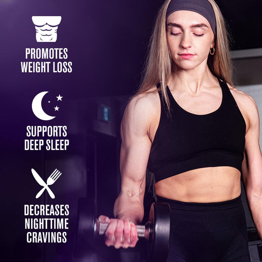 Jacked Factory Lean PM packaging box highlights stimulant-free night-time formula benefits
