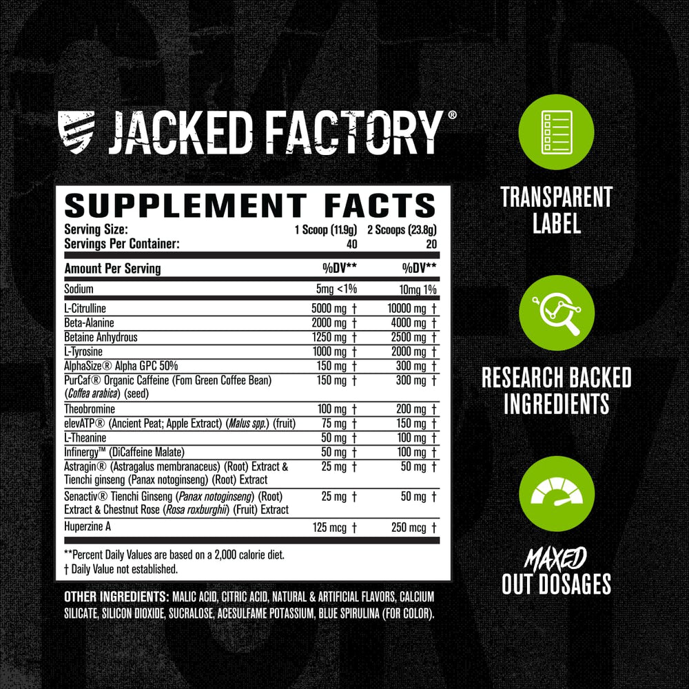 Packaging of Nitrosurge Max electric blue raspberry pre-workout for gym bags.