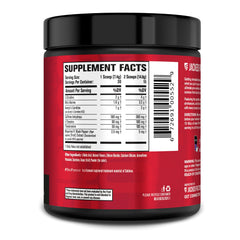 Nutrition facts panel detail on NITROSURGE Shred label for smart use.