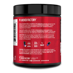 Serving scoop on a gym bench, ready to dose with NITROSURGE Shred.