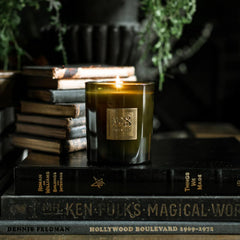 Jackson Vaughn No. 8 hand-poured ginger candle in glass vessel showing clean burn and modern style.