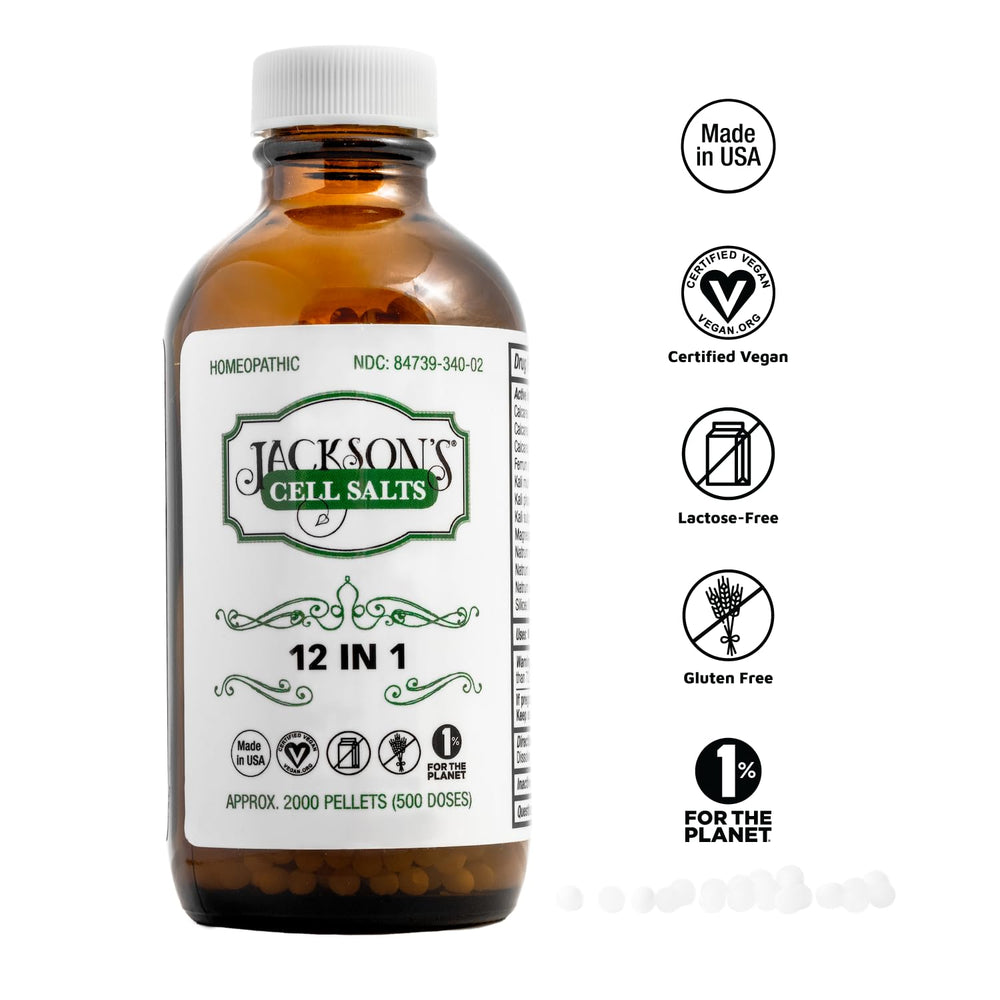 Jackson's 12-in-1 cell salts bottle pour for easy dosing on the go.