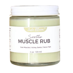 Jade Bloom Soothe Rub 4oz tin for relaxing massage and everyday comfort