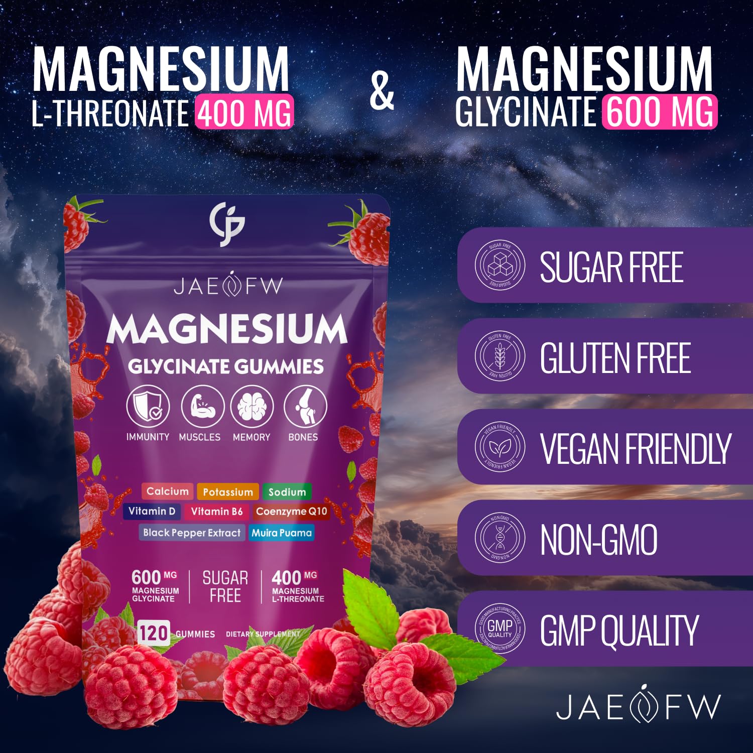 JAENFW vegan sugar-free packaging supports a clean wellness routine