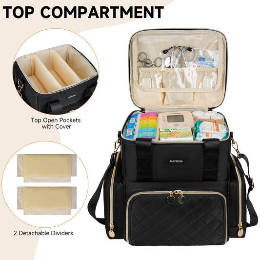 Jaffzora bag interior with three removable cases for organized supplies