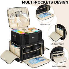 Jaffzora large capacity double layer bag for daily medication storage