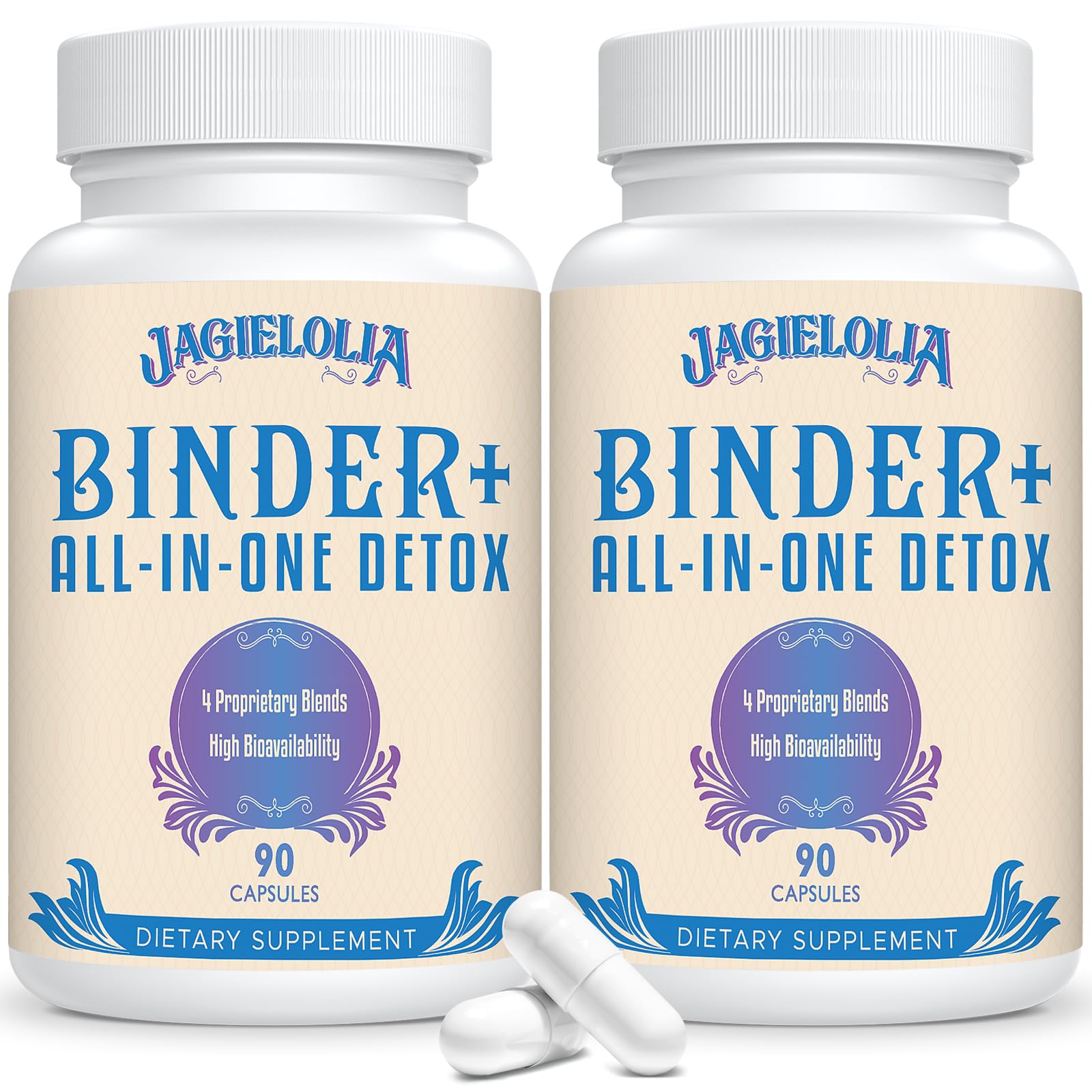 Jagielolia All-In-One Detox Binder bottle image — convenient daily detox support.