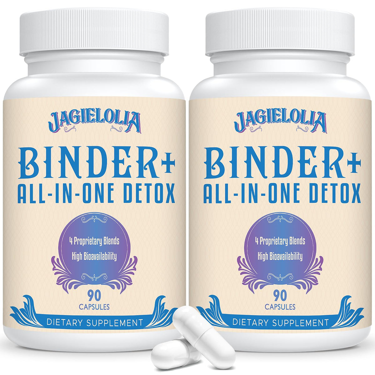 Jagielolia All-In-One Detox Binder bottle image — convenient daily detox support.