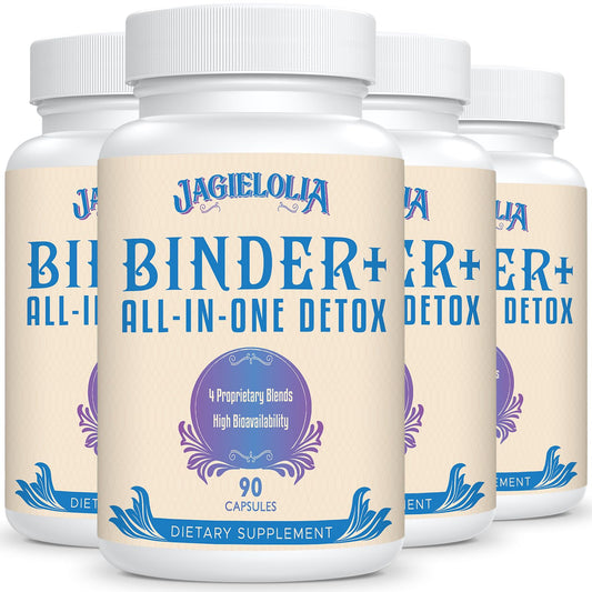 Jagielolia All-In-One Detox Binder bottle shown for daily detox routine