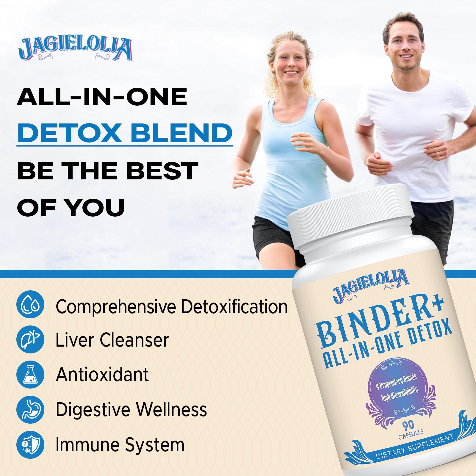 Jagielolia detox binder probiotics and prebiotics for gut balance and digestion