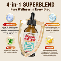 Jagielolia Liposomal Glutathione Liquid drops into water for easy mix.