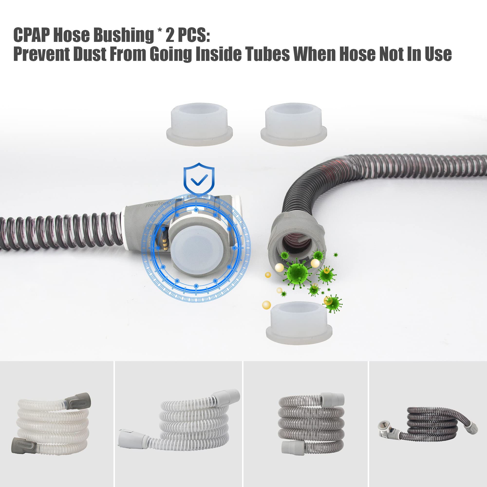 JAKIA CPAP hose dryer kit included accessories, hose bushings and ties.