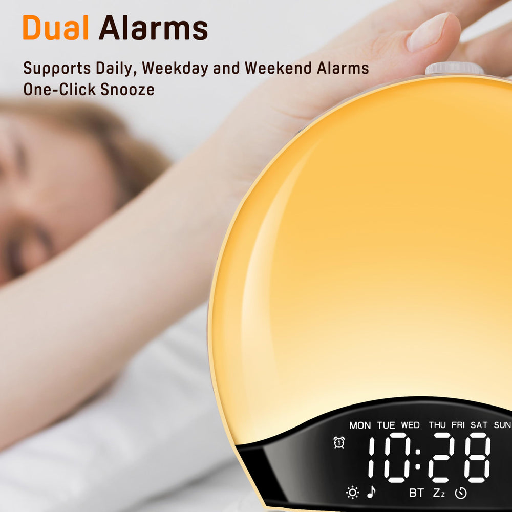 JALL Sunrise Alarm Clock Bluetooth connection expands your music library
