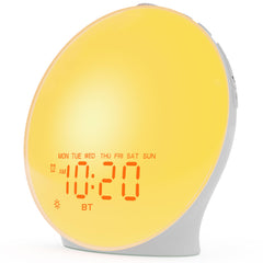 JALL Sunrise Alarm Clock front view shows sunrise light to wake gently
