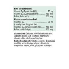 Jamieson B6 + B12 and Folic Acid bottle front label promotes daily heart health support.