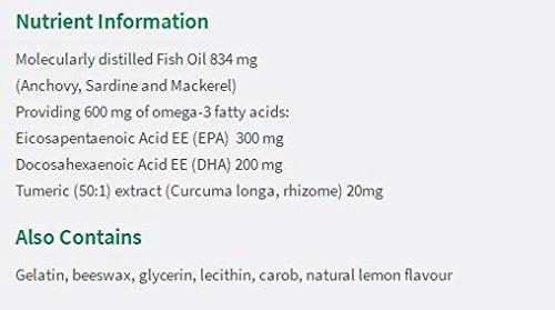 Jamieson Omega-3 + Turmeric softgels closeup shows purified oil and turmeric blend