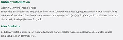 Jamieson Vitamin C 1000 mg caplets label close-up for antioxidant support