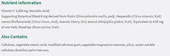 Jamieson Vitamin C 1000 mg caplets label close-up for antioxidant support