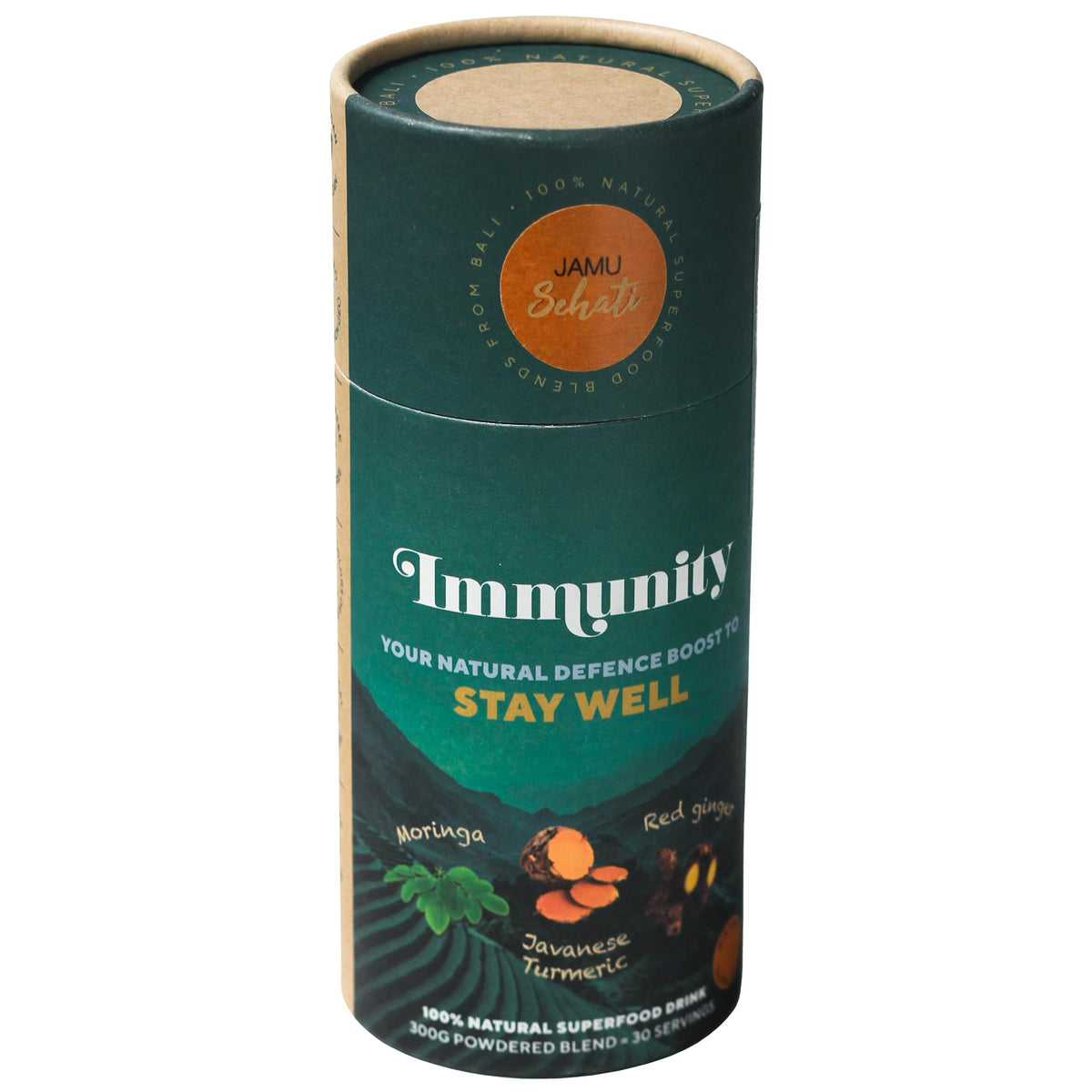 JAMUSEHATI Immunity 300g cylinder ready for a daily ritual.