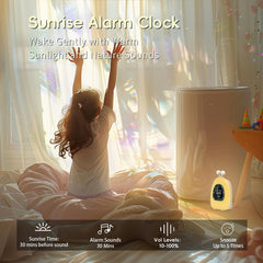 JAMYOK Sunrise Alarm Clock wake-up light gradually brightens for a calm morning routine