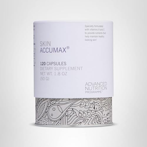 Skin Accumax bottle on shelf highlights convenient daily supplement option.