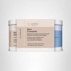 Jane Iredale Skin Complete bottle shown as part of a simple skincare routine.