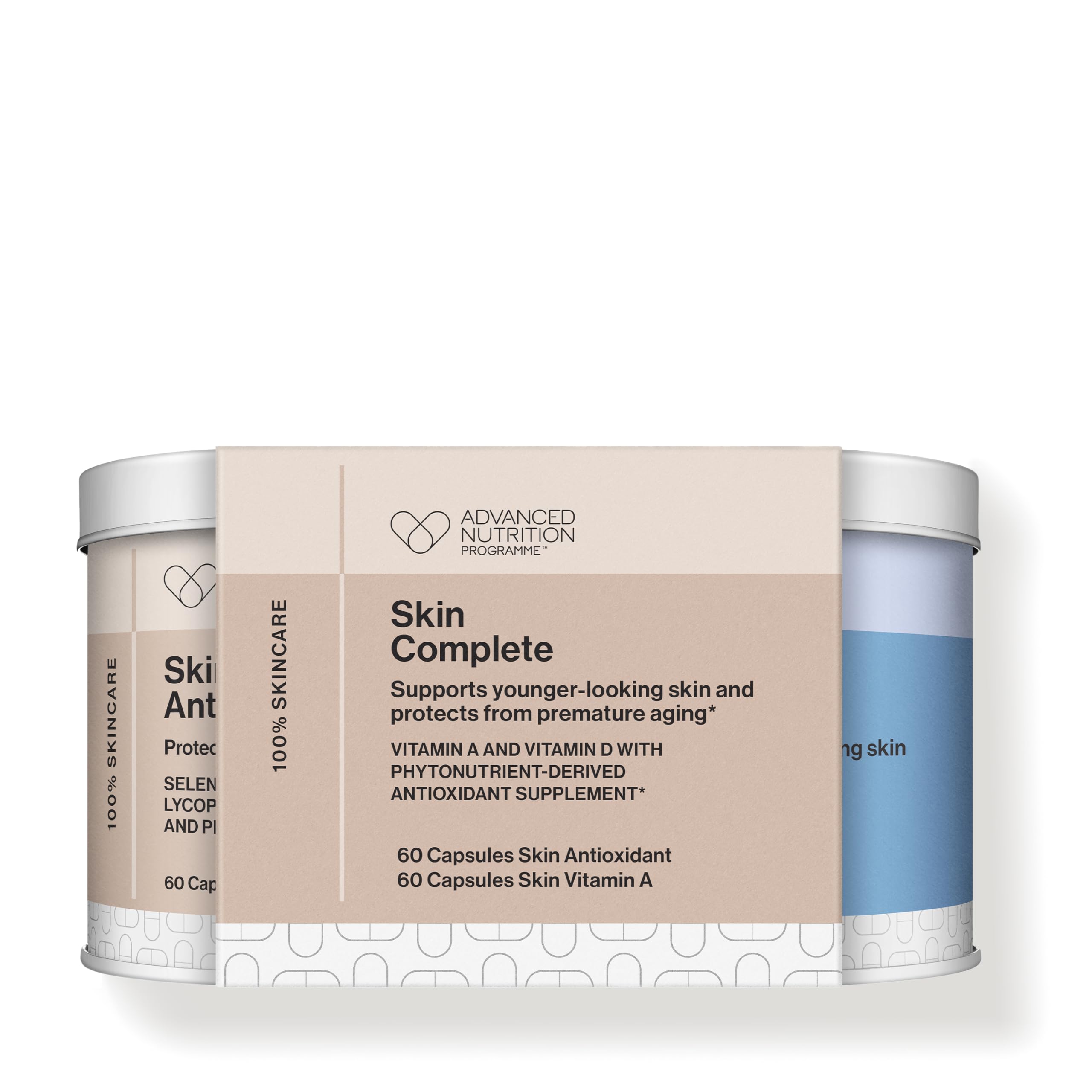 Jane Iredale Skin Complete pack with bottle for convenient daily skin support.