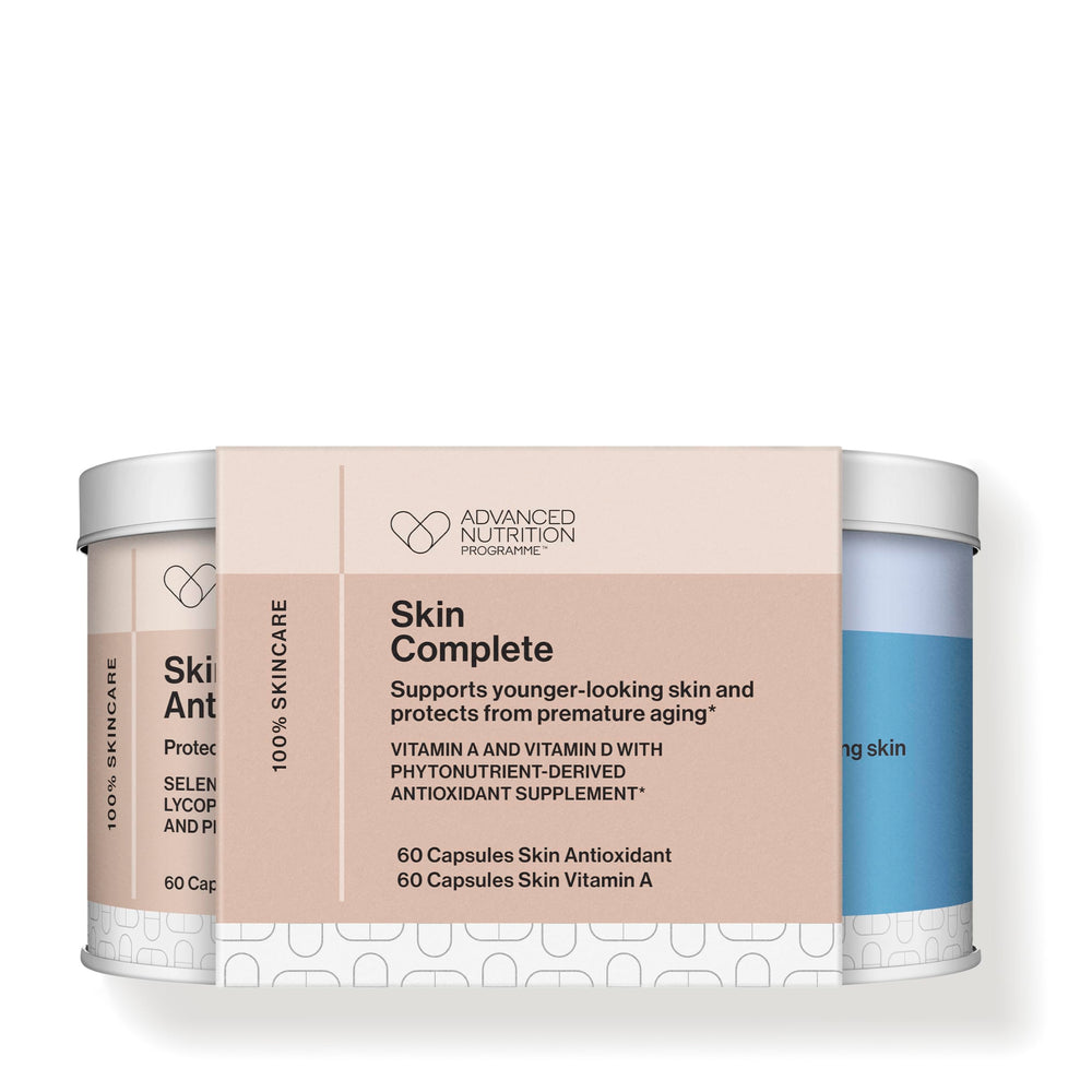 Jane Iredale Skin Complete pack with bottle for convenient daily skin support.
