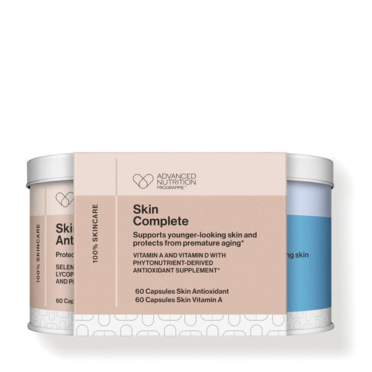 Jane Iredale Skin Complete pack with bottle for convenient daily skin support.