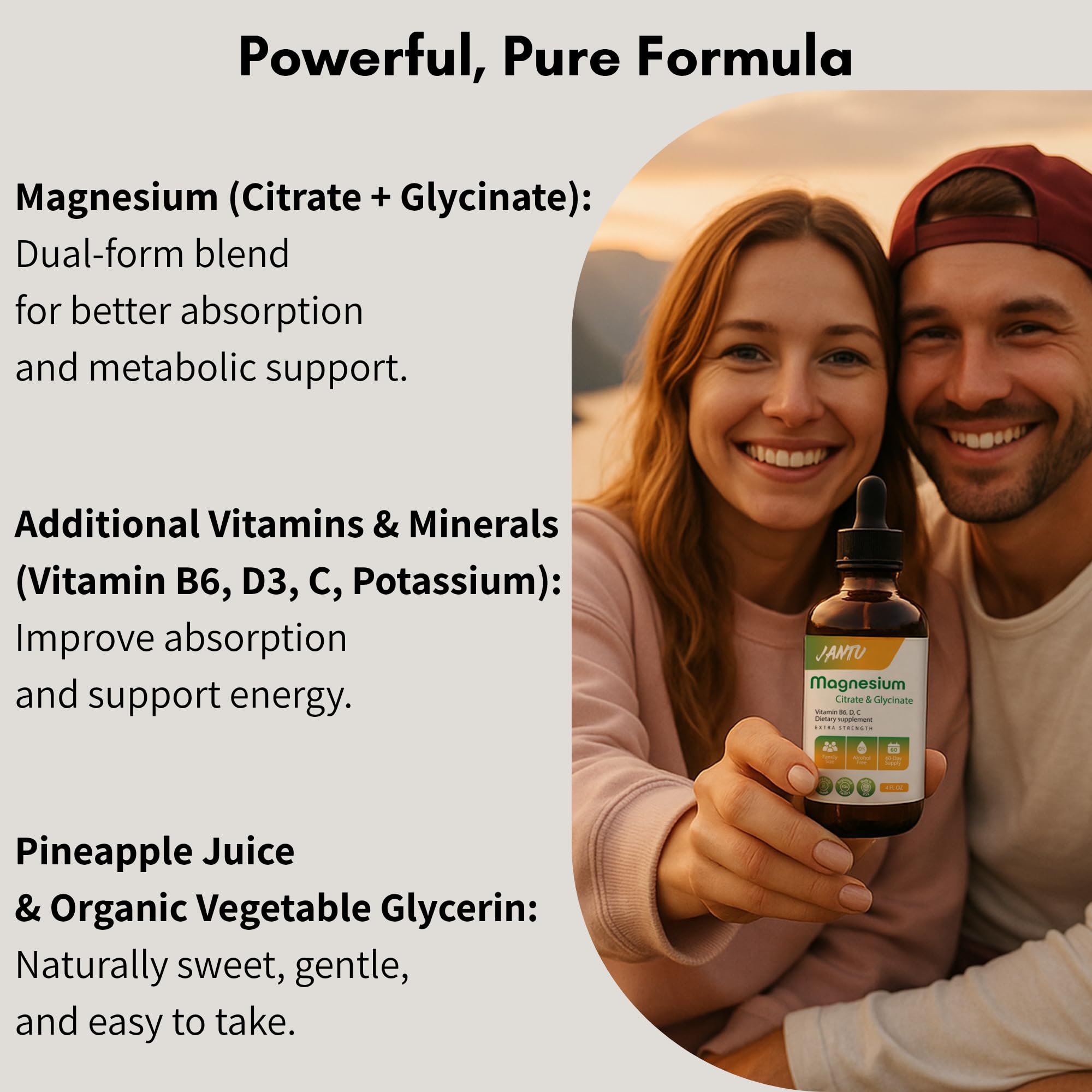 JANTU natural pineapple flavor magnesium liquid for a smooth taste