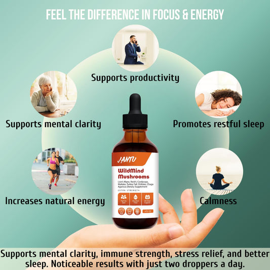 Close-up dropper dispensing WildMind tincture for quick absorption.
