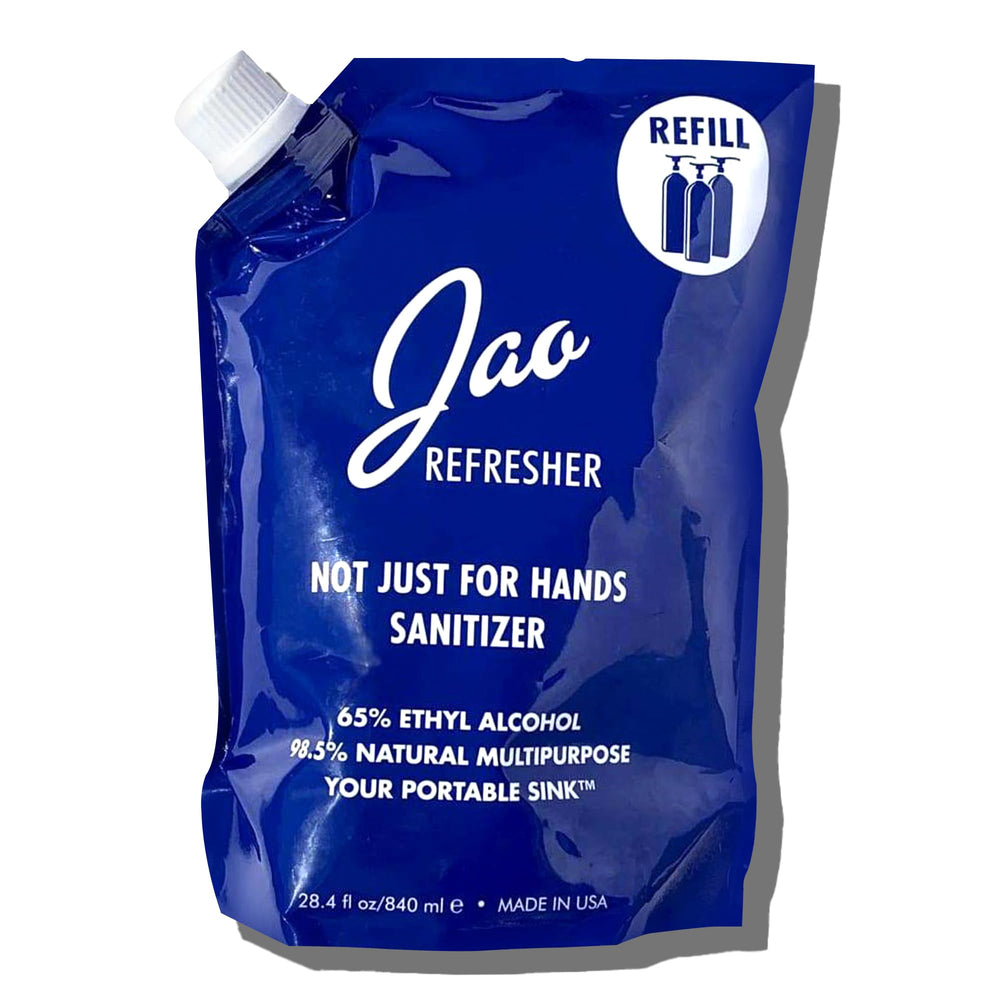 Jao Refresher refill bottle pour for easy on the go sanitizing and refreshing scent