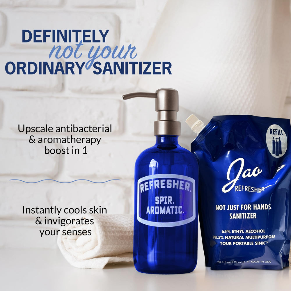 Jao Refresher refill hand application demonstrating versatile use and skin-friendly feel
