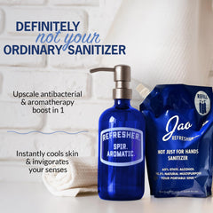 Jao Refresher refill hand application demonstrating versatile use and skin-friendly feel