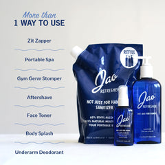 Jao Refresher refill ingredients tea tree lavender highlighting natural oils