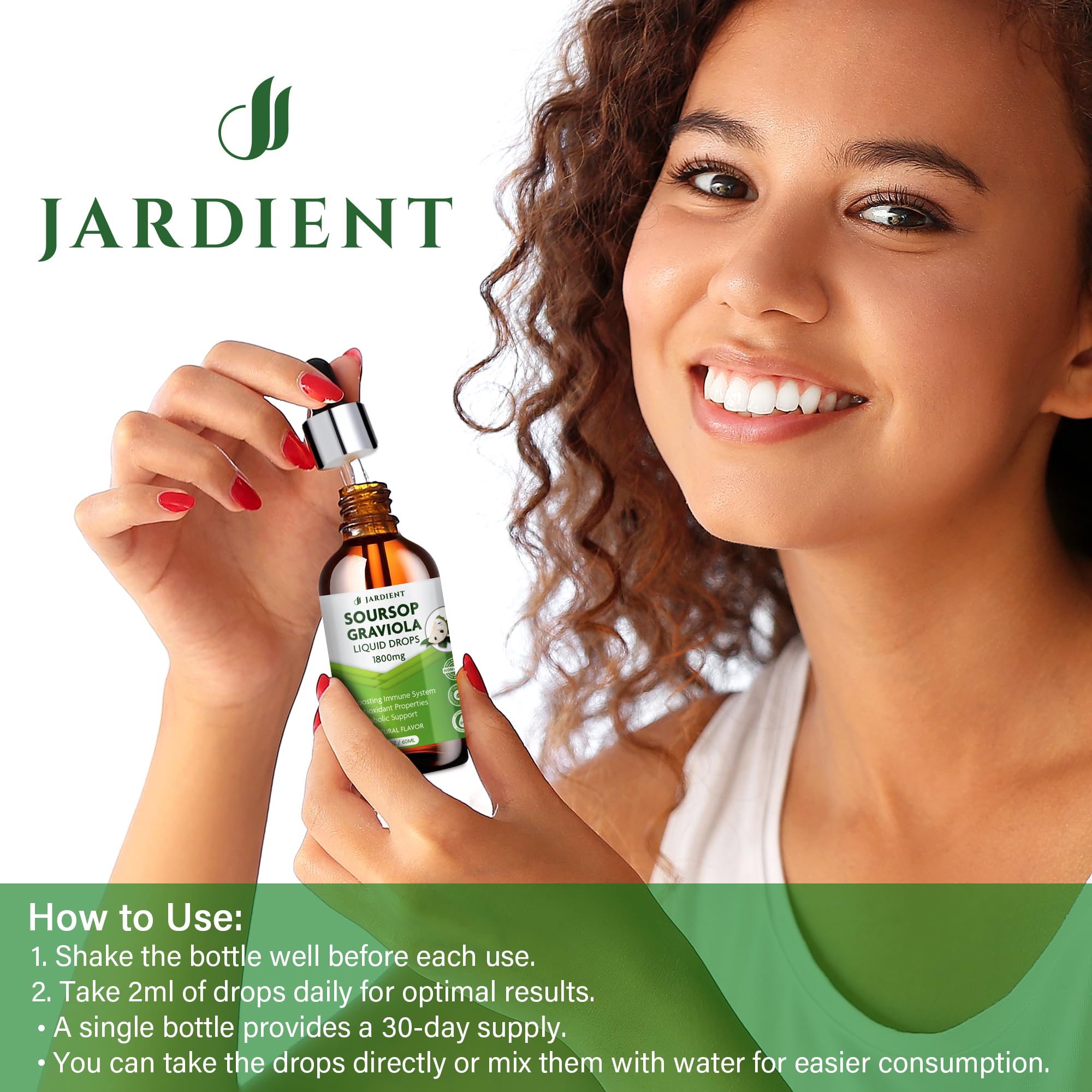 Jardient Soursop bottle group shot for a complete wellness routine.
