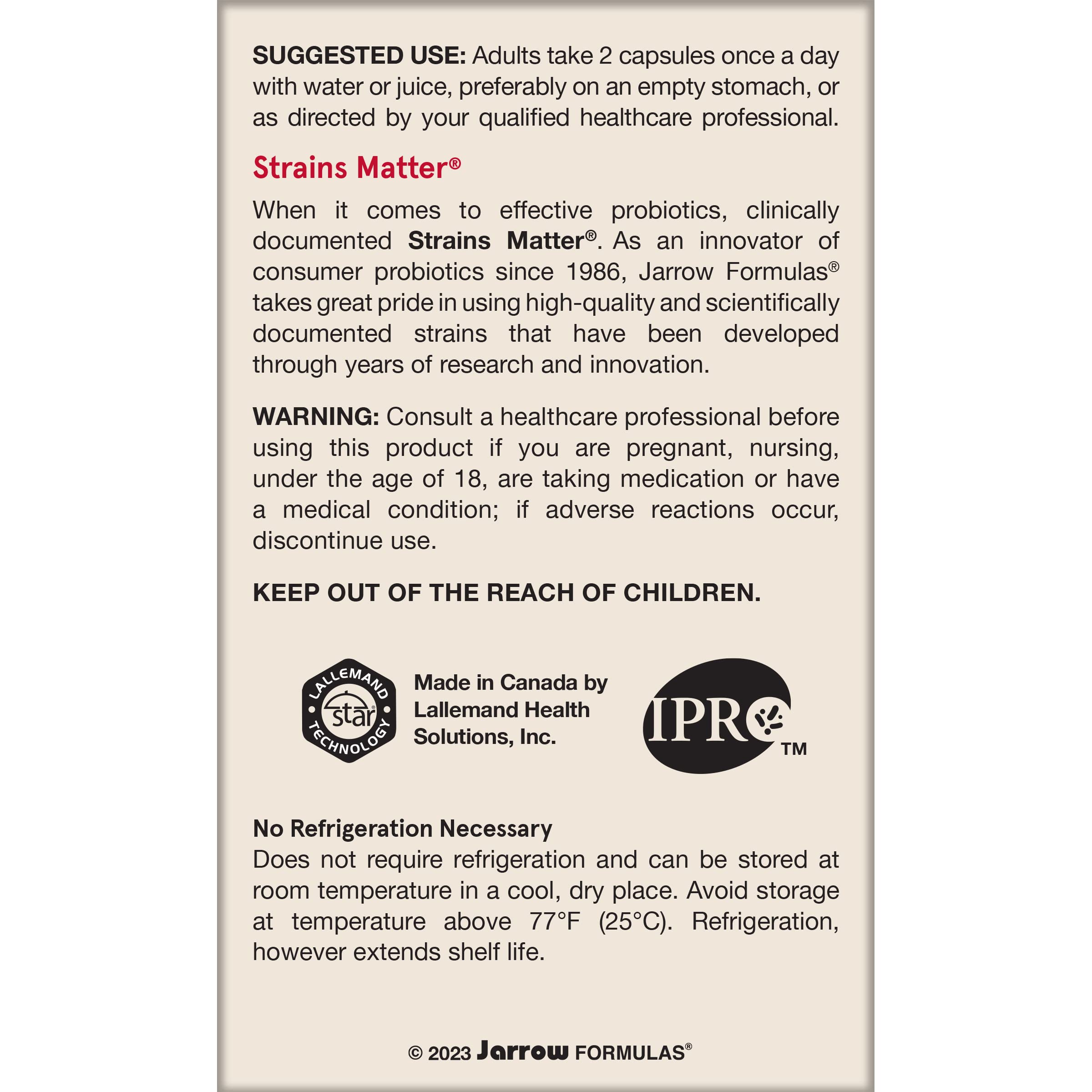 Jarrow Formulas Jarro-Dophilus EPS non-GMO gluten-free claim on bottle label