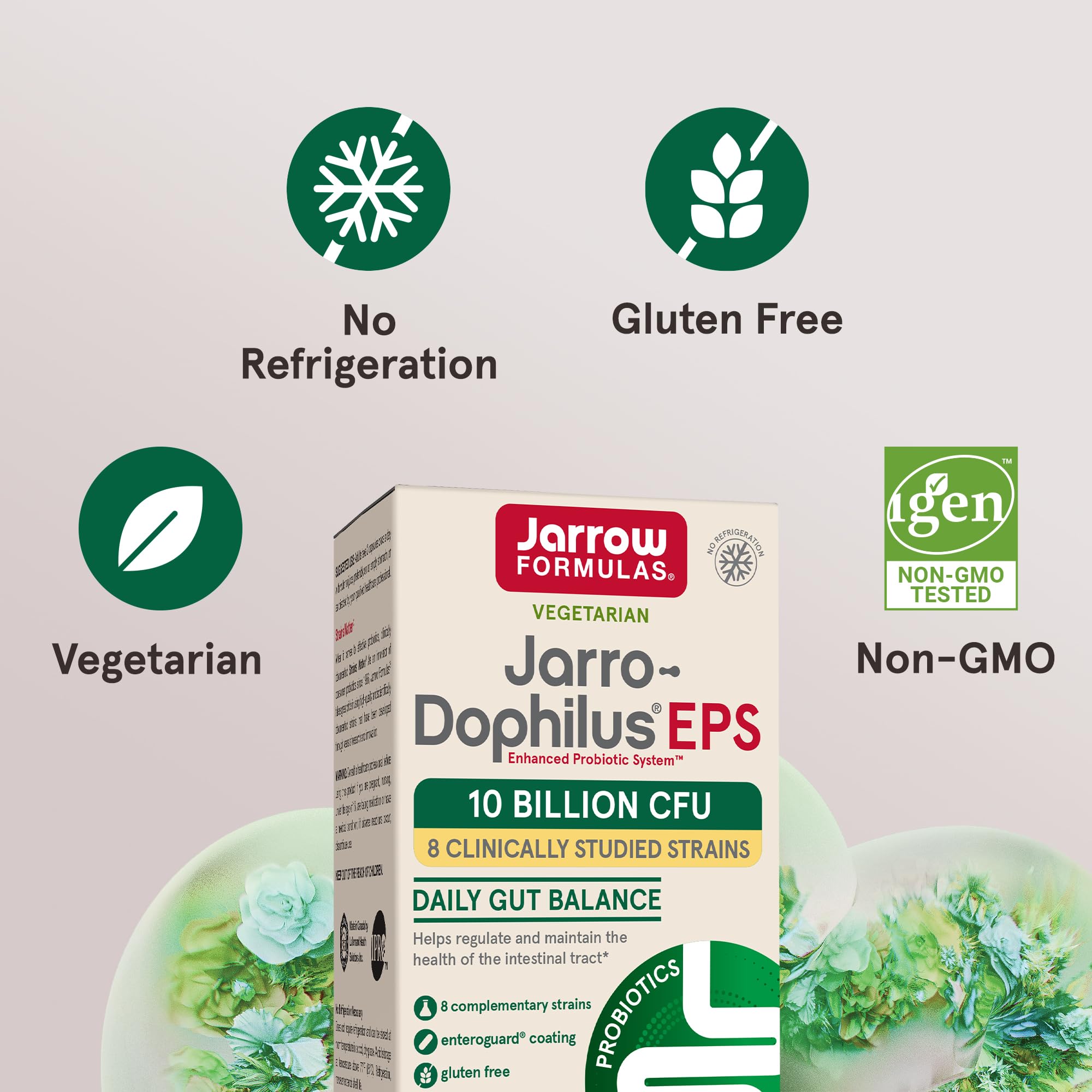 Jarrow Formulas veggie capsules suitable for vegetarians and gluten-free diets.