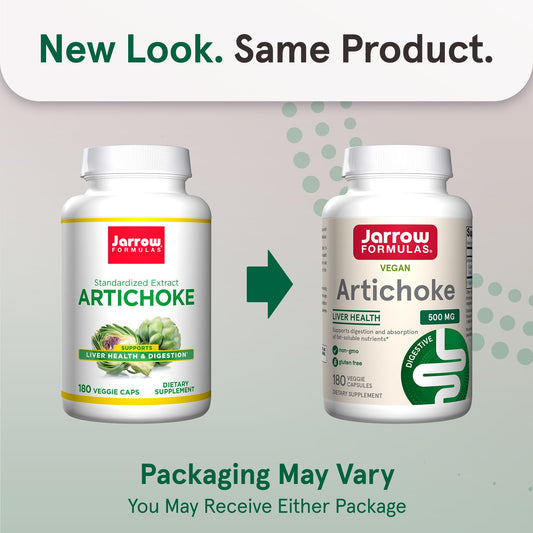 Jarrow Formulas Artichoke 500 mg bottle back with supplement details