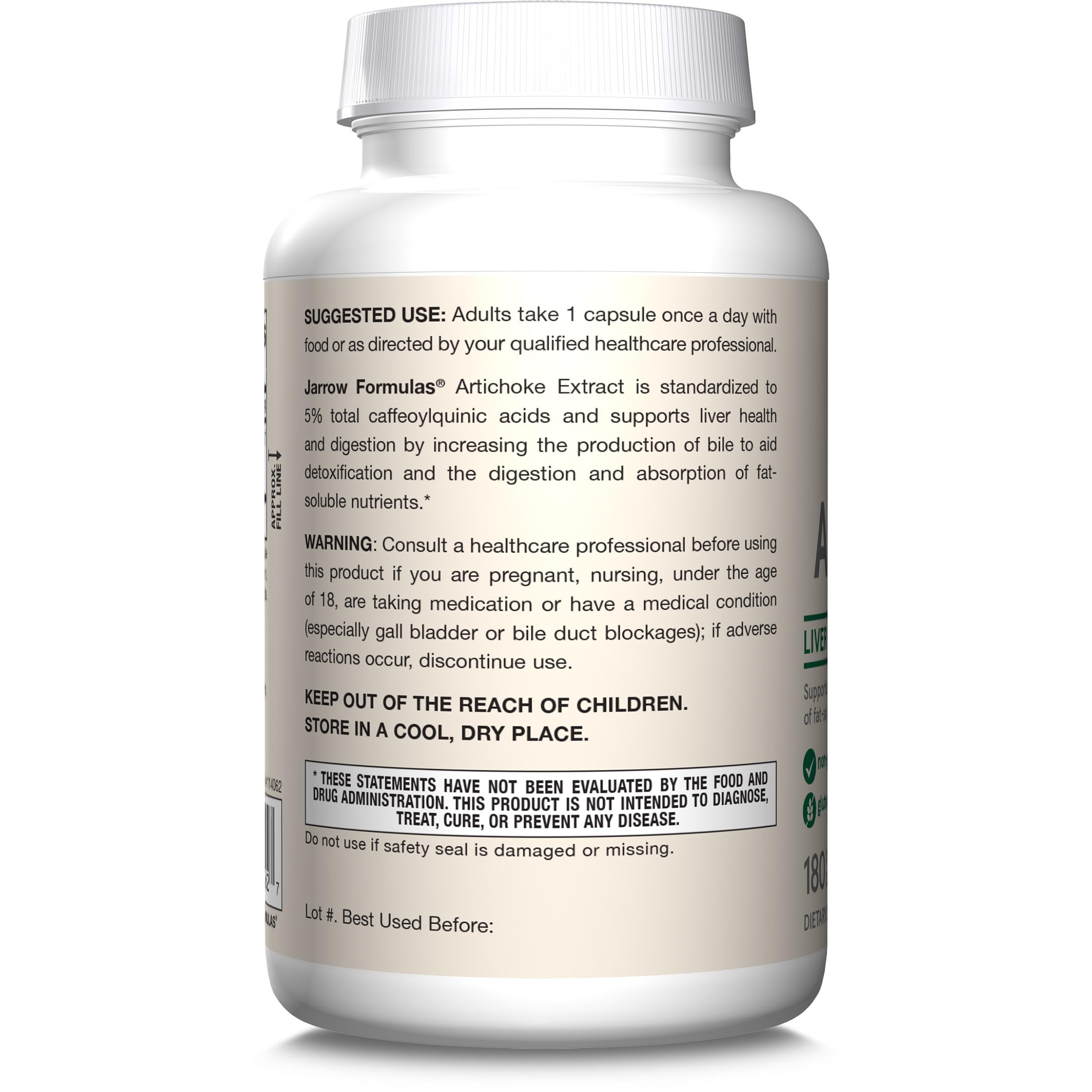 Jarrow Formulas Artichoke daily use with food concept image