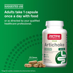 Jarrow Formulas Artichoke graphic illustrating digestive support benefits