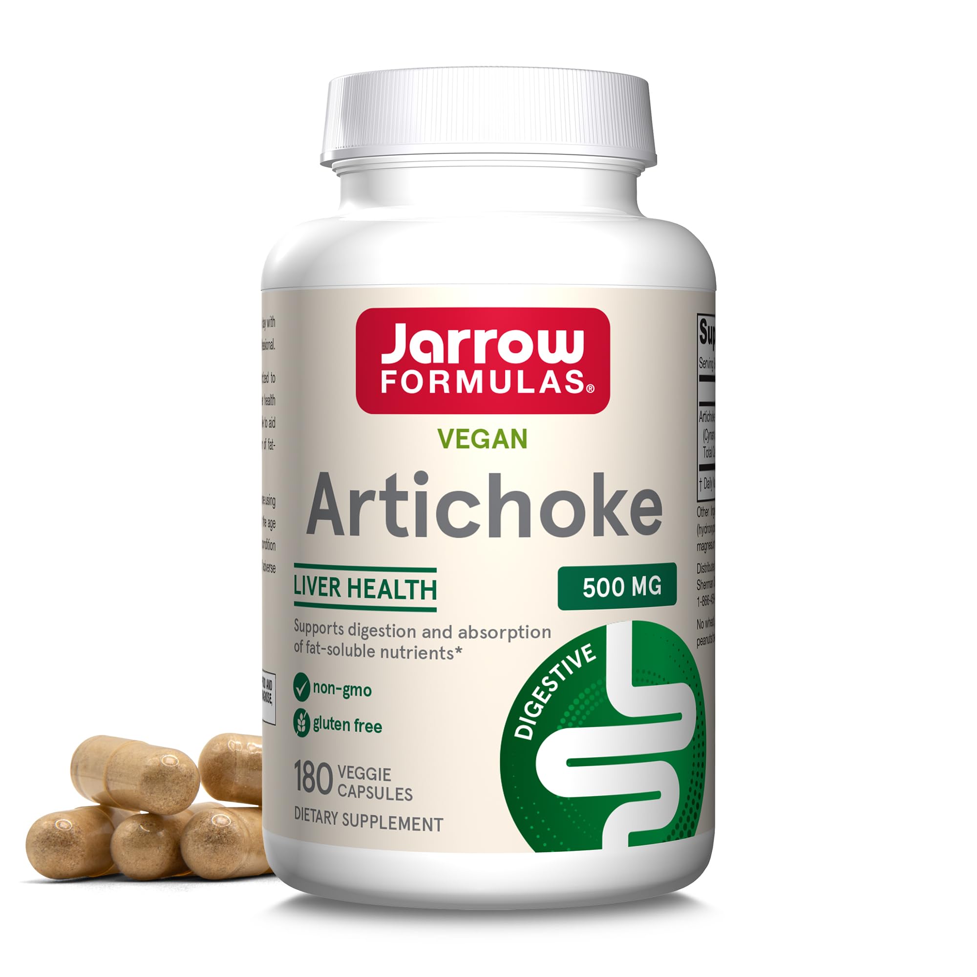 Jarrow Formulas Artichoke 500 mg veggie caps bottle ready for daily digestion support.