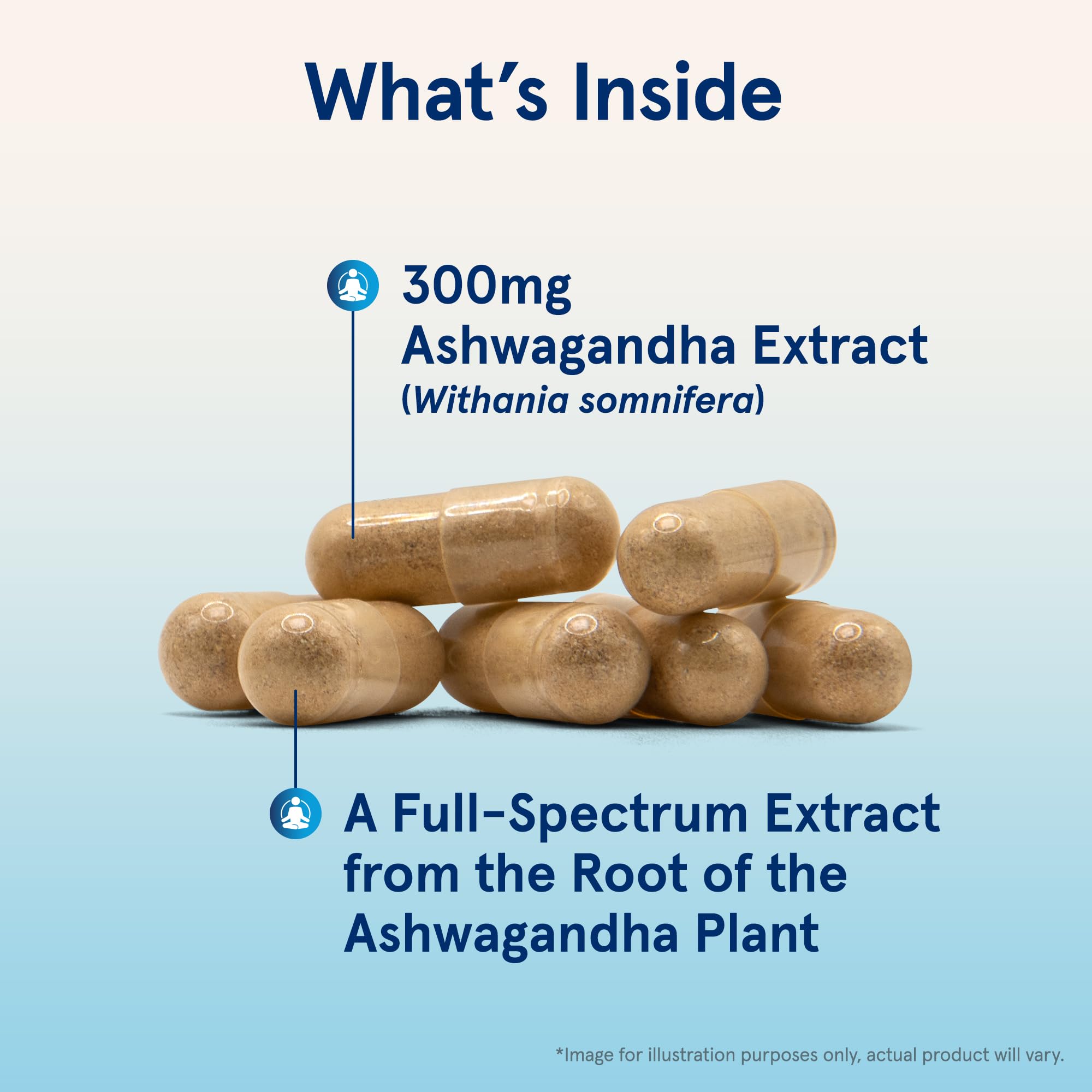 Jarrow Formulas Ashwagandha 300 mg capsules-closeup highlights capsule texture and vegetarian capsules.