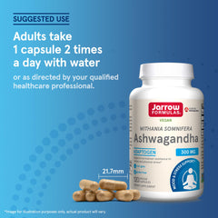 Jarrow Formulas Ashwagandha 300 mg gym-desk-shot hints at endurance during activities.
