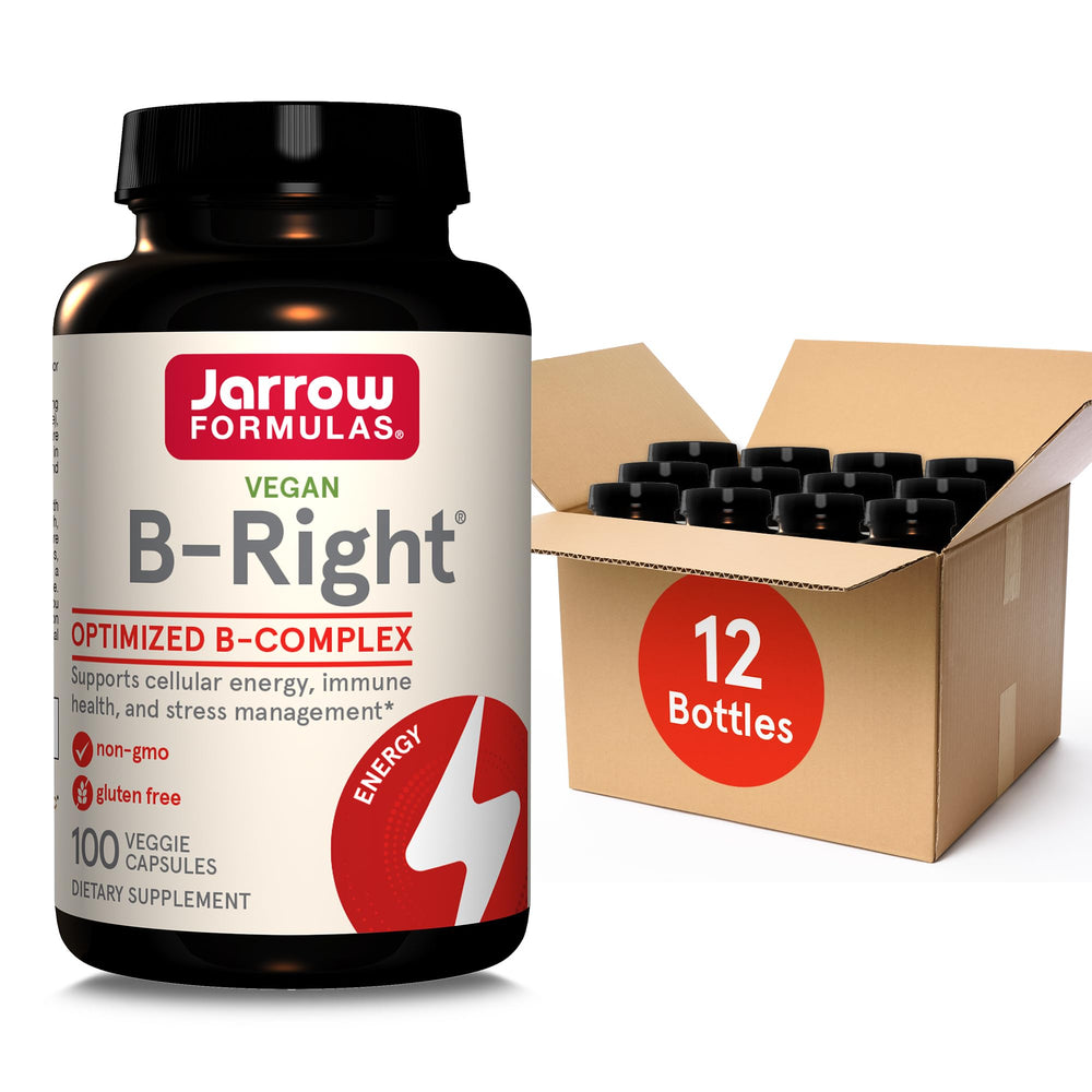 Jarrow Formulas B-Right optimized B-complex bottle for energy support.